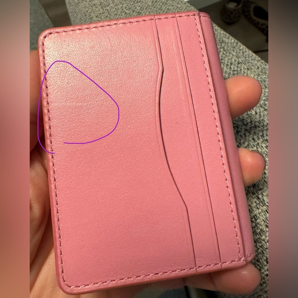 Coach Bandit Card Case style# CR522 color Vivid Pink (LHWPU) - Picture 7 of 8